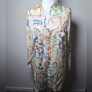 Corey Lynn Calter Anthropologie Floral Button Down Blouse XXS NWT Silk Boho Top
